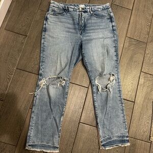 Good American Light Blue Distressed Jeans